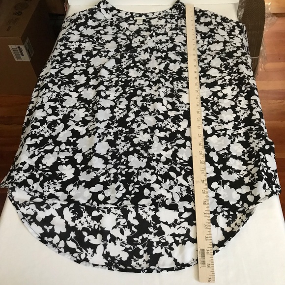 AVA & VIV Floral Tunic Blouse Split V Neck Roll Tab Sleeve Women’s Plus Size 2X - Picture 14 of 16